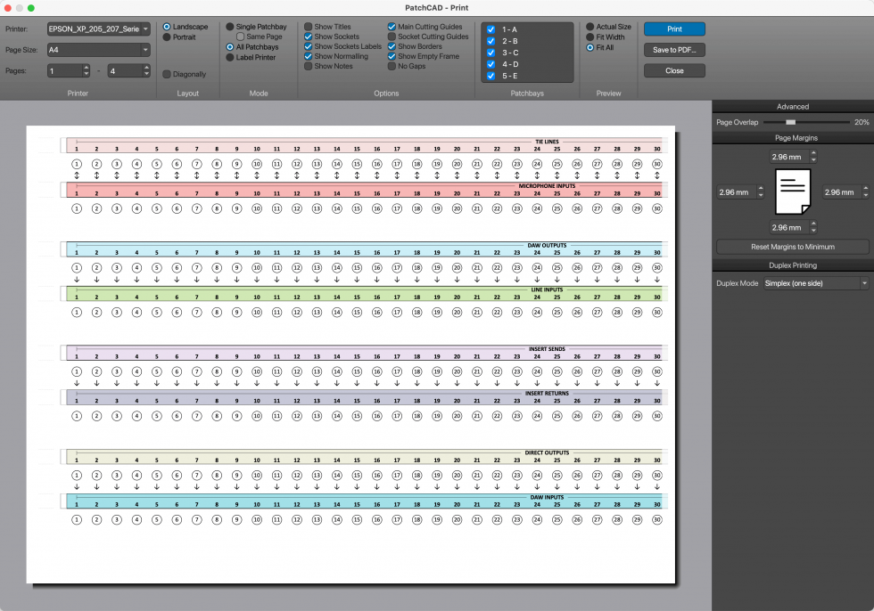 PatchCAD 3 - Patchbay Design and Labelling Software